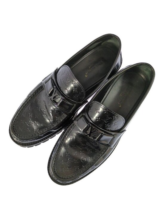 Louis Vuitton Monogram Measure Line Loafers Shoes 7 Black main image 5